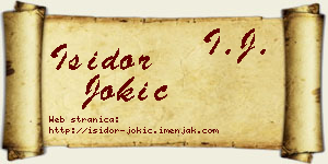 Isidor Jokić vizit kartica